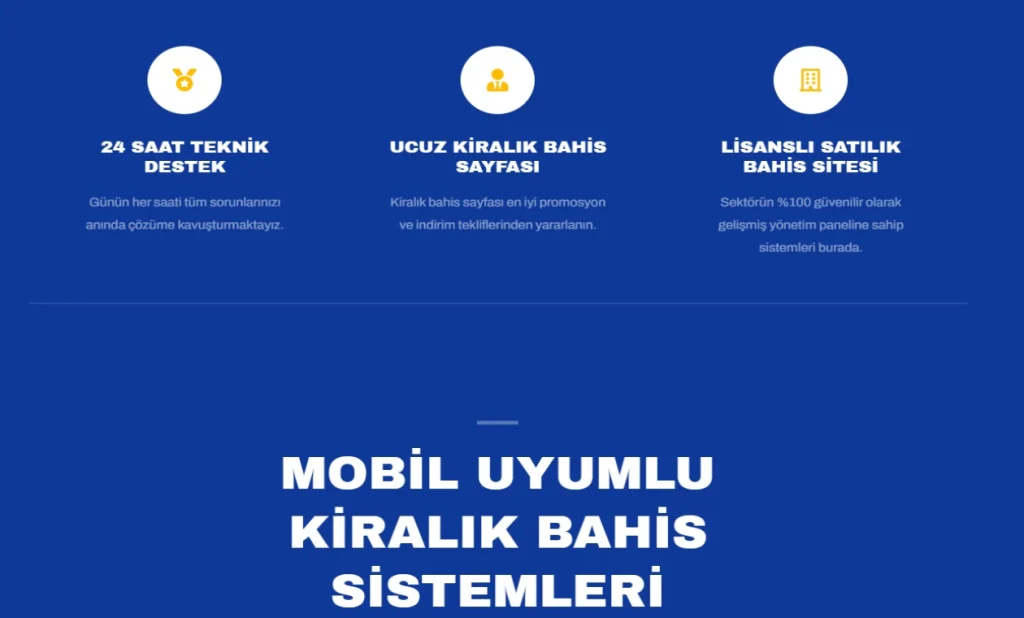 Kiralık bahis sitesi avantajlarını görmek ve tecrübe etmek için kendinize özel bir bahis sitesi kiralamaktır.